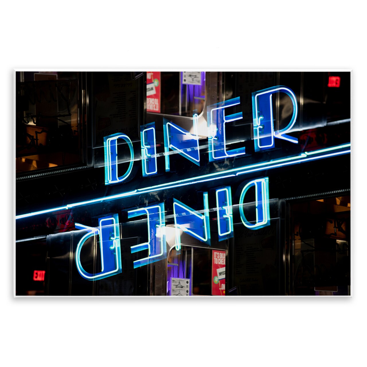 Stupell Industries Neon Diner Sign Reflection Wall Plaque, design by Robin Vandenabeele